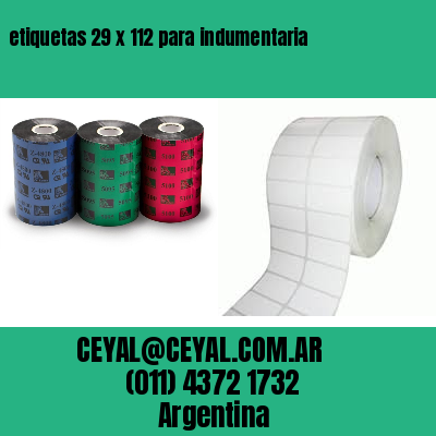 etiquetas 29 x 112 para indumentaria
