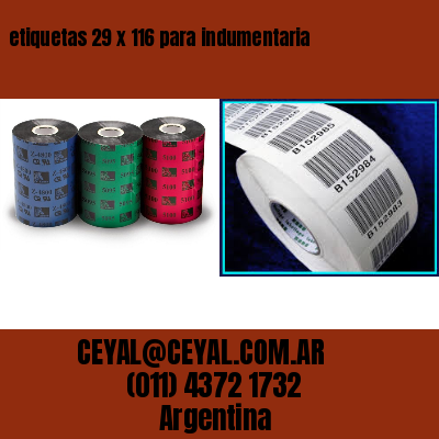 etiquetas 29 x 116 para indumentaria
