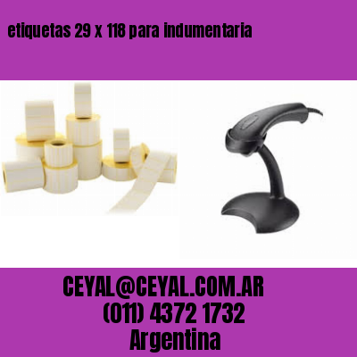 etiquetas 29 x 118 para indumentaria
