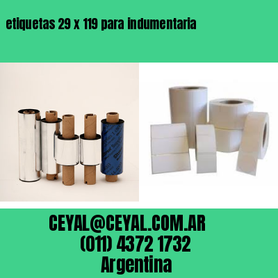 etiquetas 29 x 119 para indumentaria