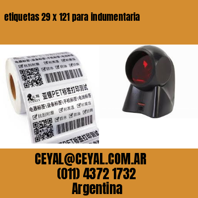 etiquetas 29 x 121 para indumentaria