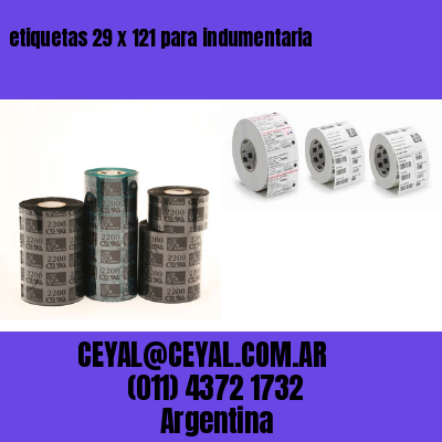 etiquetas 29 x 121 para indumentaria