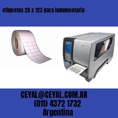 etiquetas 29 x 123 para indumentaria
