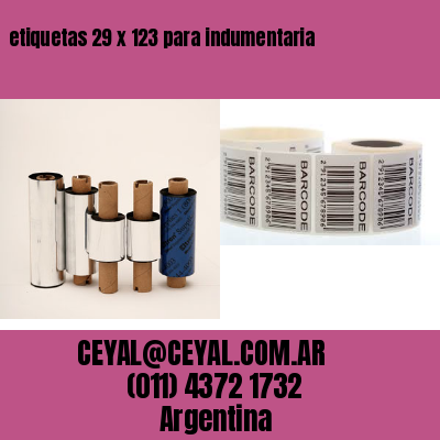 etiquetas 29 x 123 para indumentaria