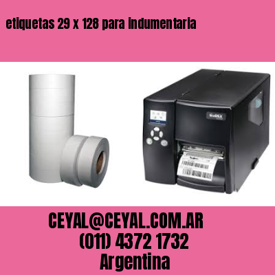 etiquetas 29 x 128 para indumentaria