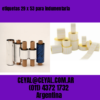 etiquetas 29 x 53 para indumentaria