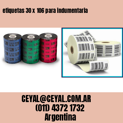 etiquetas 30 x 106 para indumentaria