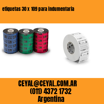 etiquetas 30 x 109 para indumentaria