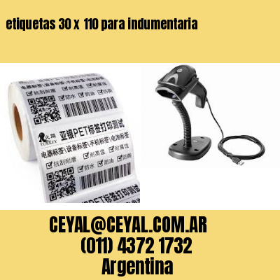 etiquetas 30 x 110 para indumentaria