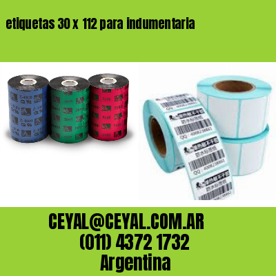 etiquetas 30 x 112 para indumentaria