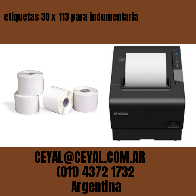 etiquetas 30 x 113 para indumentaria