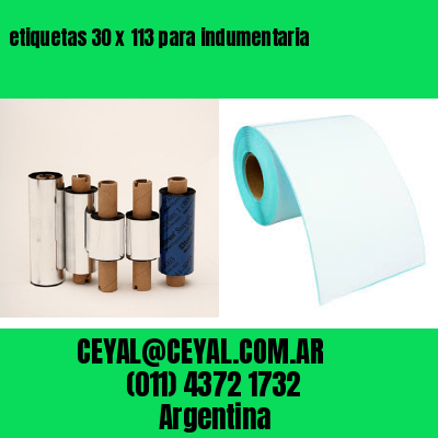 etiquetas 30 x 113 para indumentaria