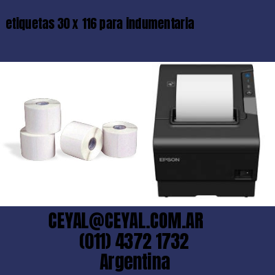 etiquetas 30 x 116 para indumentaria