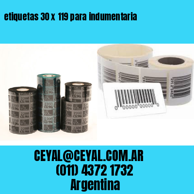 etiquetas 30 x 119 para indumentaria