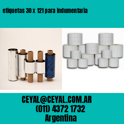 etiquetas 30 x 121 para indumentaria