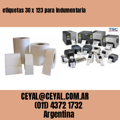etiquetas 30 x 123 para indumentaria