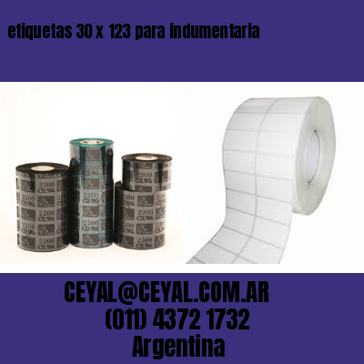 etiquetas 30 x 123 para indumentaria