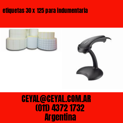 etiquetas 30 x 125 para indumentaria
