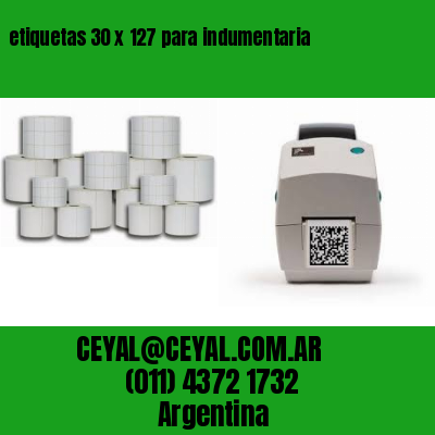 etiquetas 30 x 127 para indumentaria