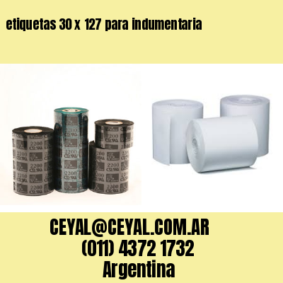 etiquetas 30 x 127 para indumentaria