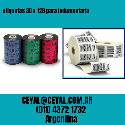 etiquetas 30 x 128 para indumentaria