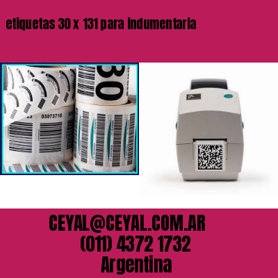 etiquetas 30 x 131 para indumentaria