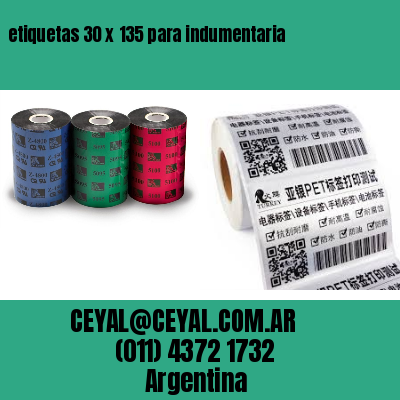 etiquetas 30 x 135 para indumentaria