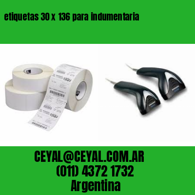 etiquetas 30 x 136 para indumentaria