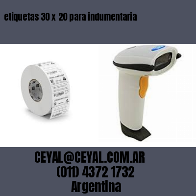 etiquetas 30 x 20 para indumentaria