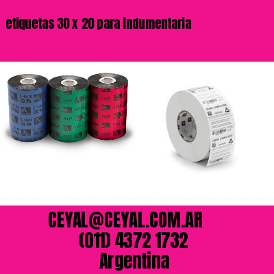 etiquetas 30 x 20 para indumentaria
