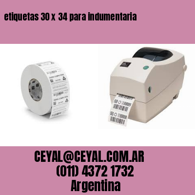 etiquetas 30 x 34 para indumentaria