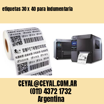 etiquetas 30 x 40 para indumentaria