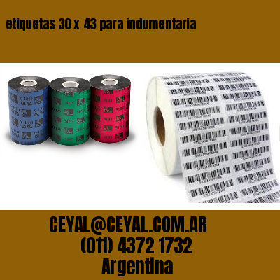 etiquetas 30 x 43 para indumentaria