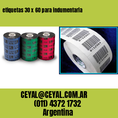 etiquetas 30 x 60 para indumentaria