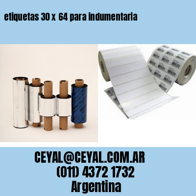 etiquetas 30 x 64 para indumentaria