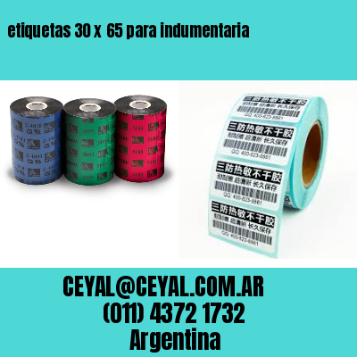 etiquetas 30 x 65 para indumentaria