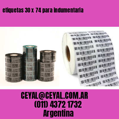 etiquetas 30 x 74 para indumentaria
