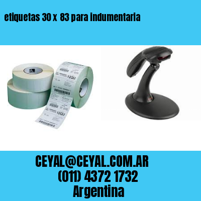 etiquetas 30 x 83 para indumentaria
