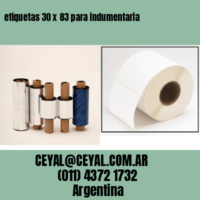 etiquetas 30 x 83 para indumentaria