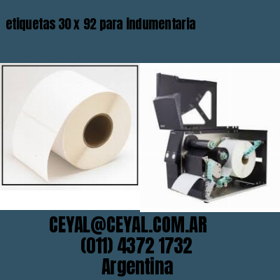 etiquetas 30 x 92 para indumentaria