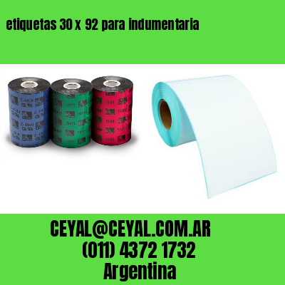 etiquetas 30 x 92 para indumentaria