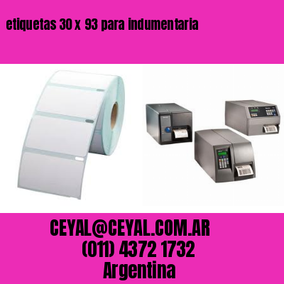 etiquetas 30 x 93 para indumentaria