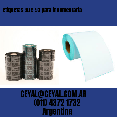etiquetas 30 x 93 para indumentaria