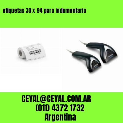 etiquetas 30 x 94 para indumentaria