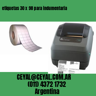 etiquetas 30 x 98 para indumentaria