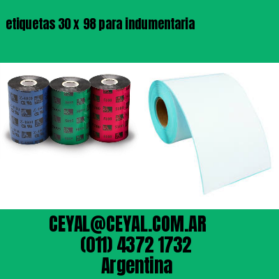 etiquetas 30 x 98 para indumentaria