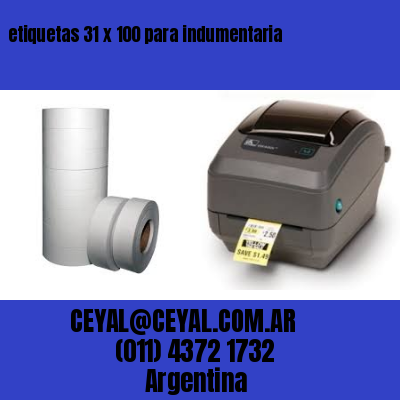 etiquetas 31 x 100 para indumentaria