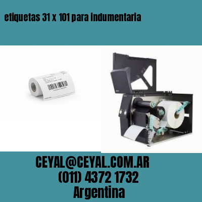 etiquetas 31 x 101 para indumentaria