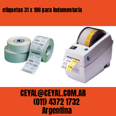 etiquetas 31 x 106 para indumentaria