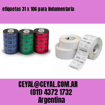 etiquetas 31 x 106 para indumentaria